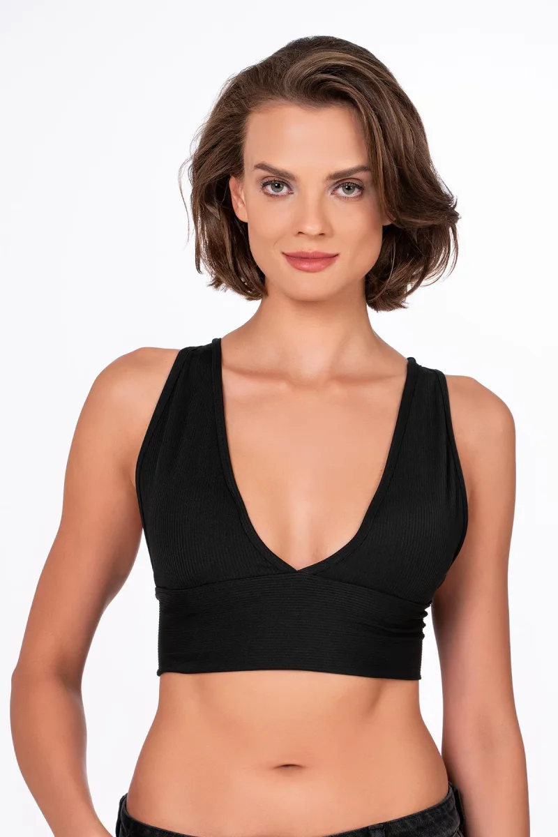 Çapraz Sırt Detay Fitilli Spor Büstiyer