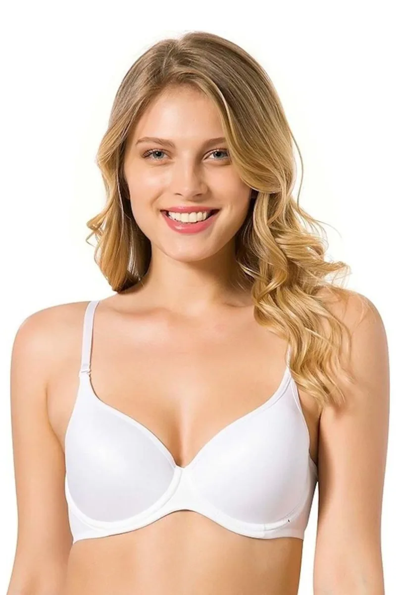 Desteksiz Pufidik Kaplı Mikro Balenli Sütyen | Beyaz 9600