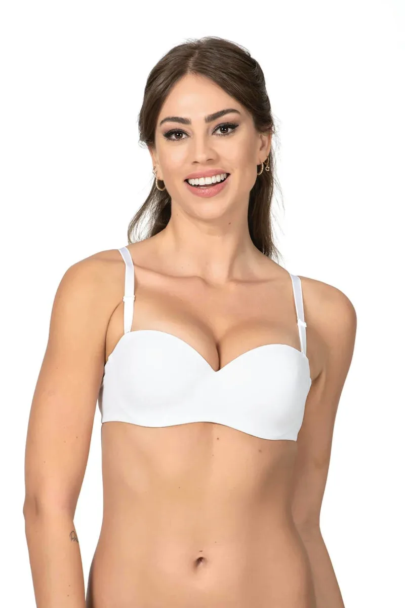 Dikişsiz Ayarlanabilir Askılı Desteksiz Sütyen | Beyaz 1110