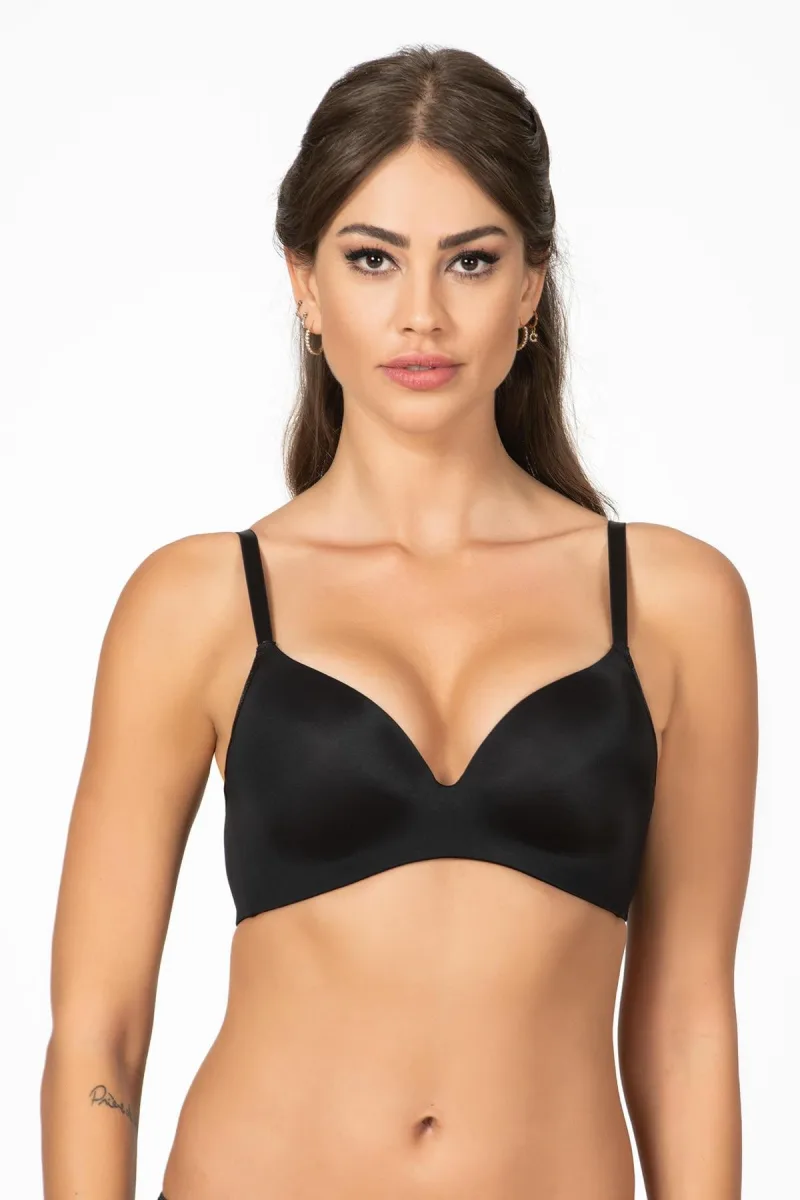 Dikişsiz İz Yapmayan Desteksiz Sütyen | Siyah 1144
