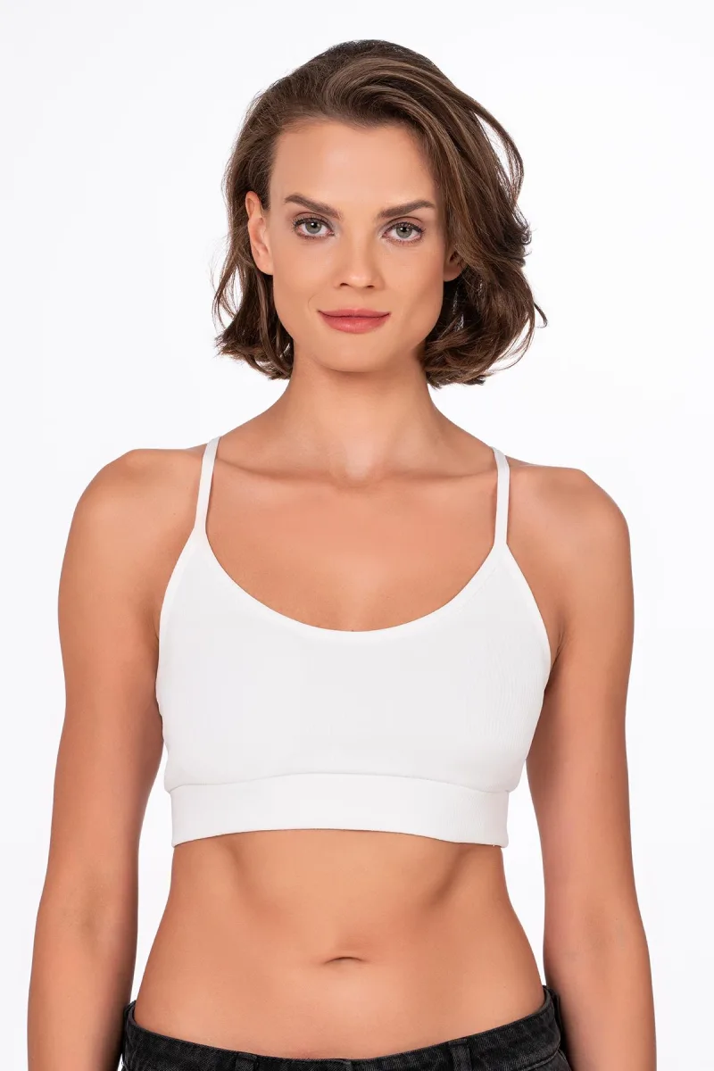 Fitilli İnce Askılı Şekillendirici Spor Sütyeni
