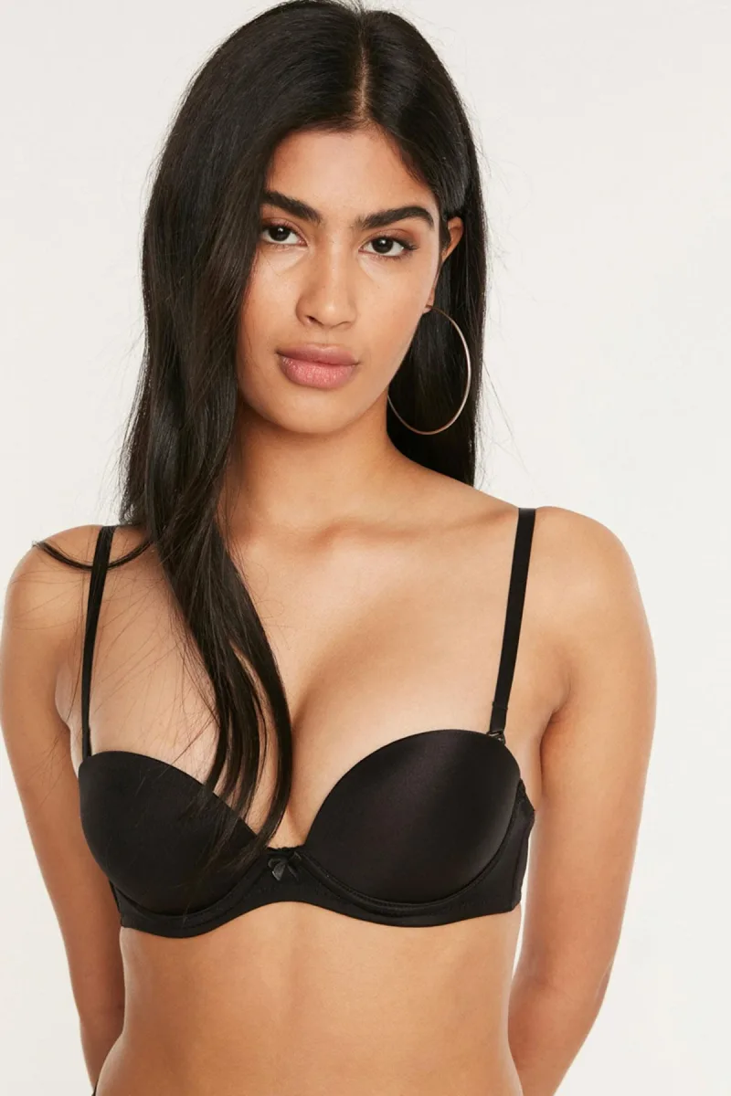 Kadın B Kap Çift Destekli Basic Sütyen | Siyah 7040