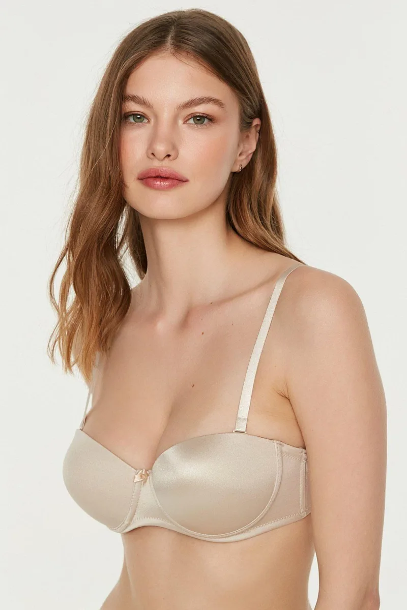 Kadın B Kap Destekli Çıkarılabilir Askılı Straplez Basic Sütyen | Ten 7055
