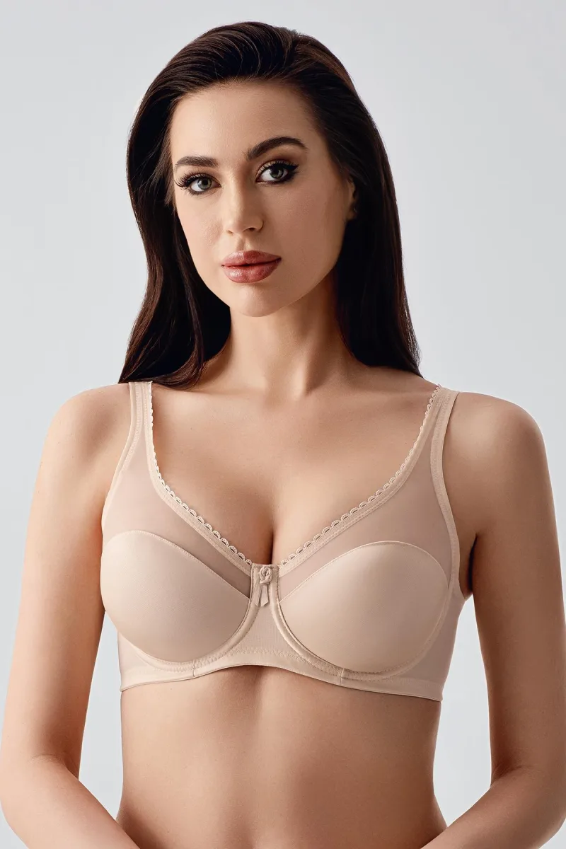 Kadın C Kap Balenli Tül Detaylı Toparlayıcı Sütyen | Ten 2304