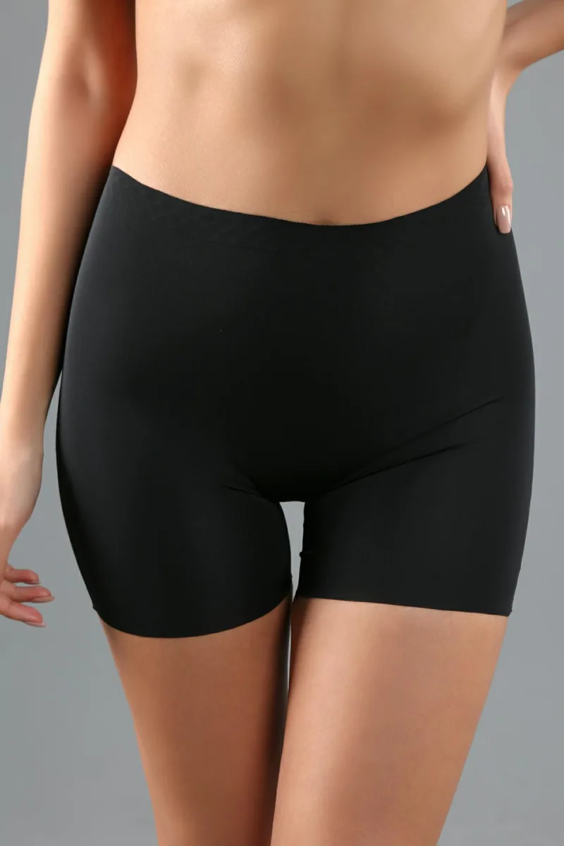 Kadın İz Bırakmayan Lazer Kesim Şort | Siyah 9205