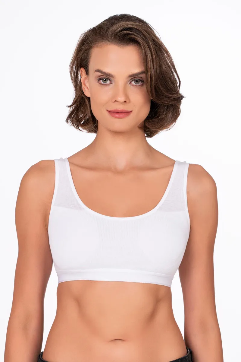 Kadın Kaşkorse Sporcu Sütyen | Beyaz 5017