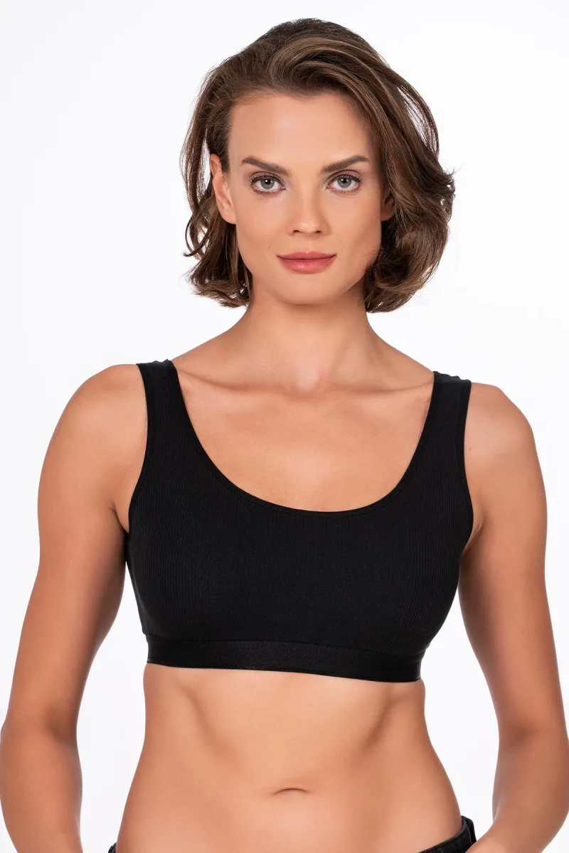 Kadın Kaşkorse Sporcu Sütyen | Siyah 5017