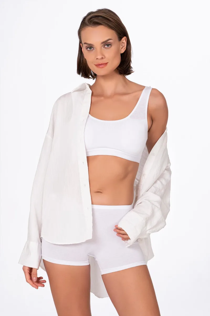 Kadın Likralı Süprem Boxer | Beyaz K0412