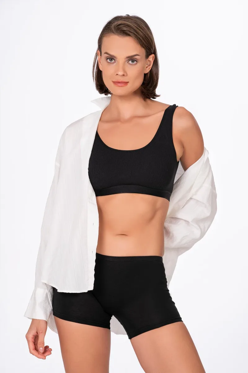 Kadın Likralı Süprem Boxer | Siyah 0412