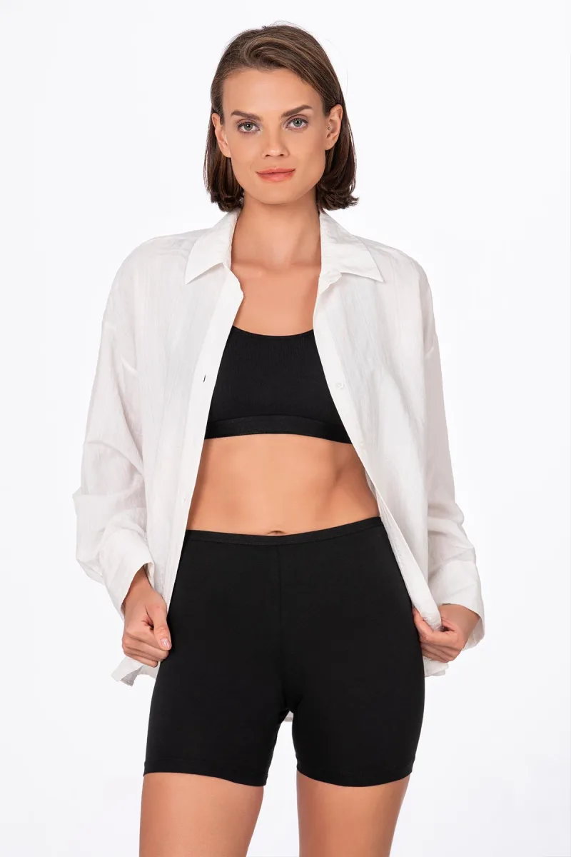 Kadın Likralı Süprem Diz Üstü Tayt | Siyah K26591