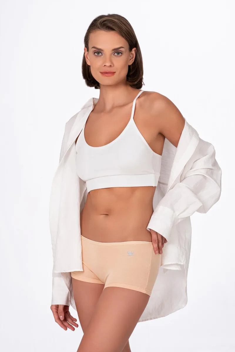 Kadın Modal Pamuklu Yumuşak Boxer Şort | Ten K23920