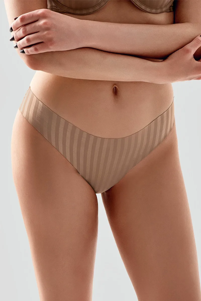 Kadın Seamless Şerit Efektli Slip Külot | Cappuccino 9213