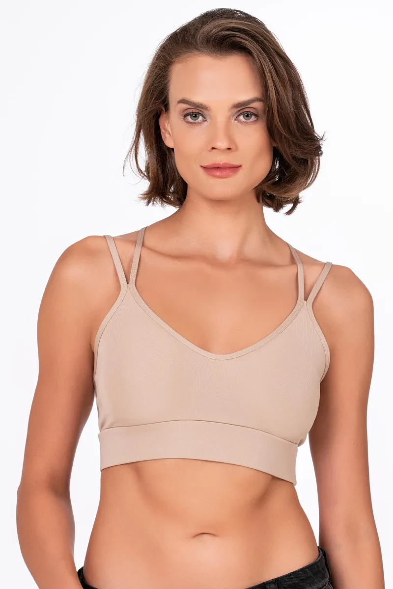 Kadın Sırt Detaylı Kaplı Spor Sütyen