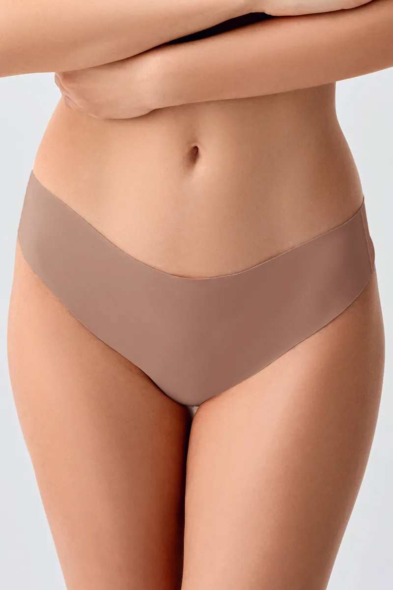 Kadın String Lazer Kesim Slip Külot | Cappuccino 9207