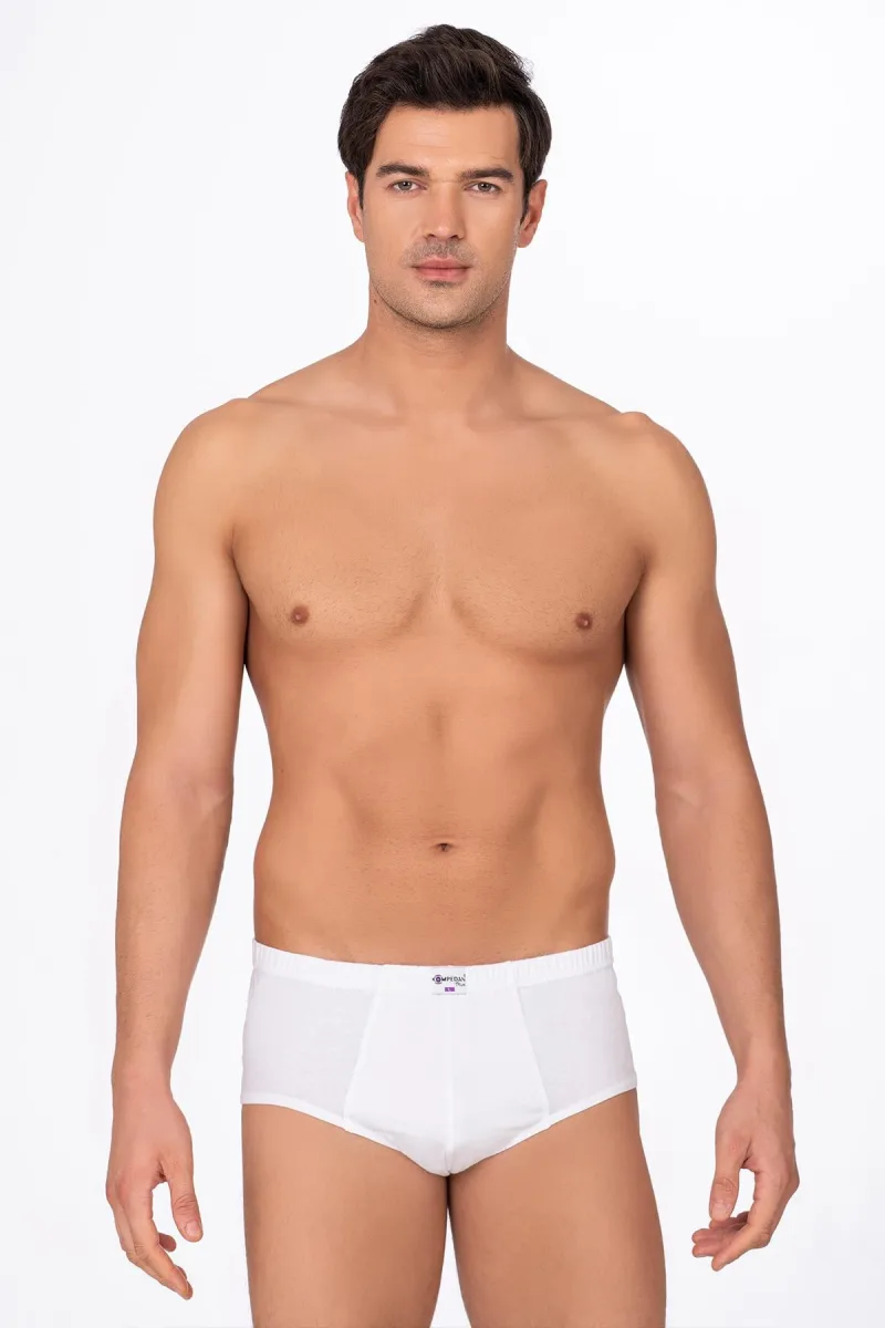 Pamuklu Penye Süprem Esnek Rahat Slip Külot | Beyaz K0037