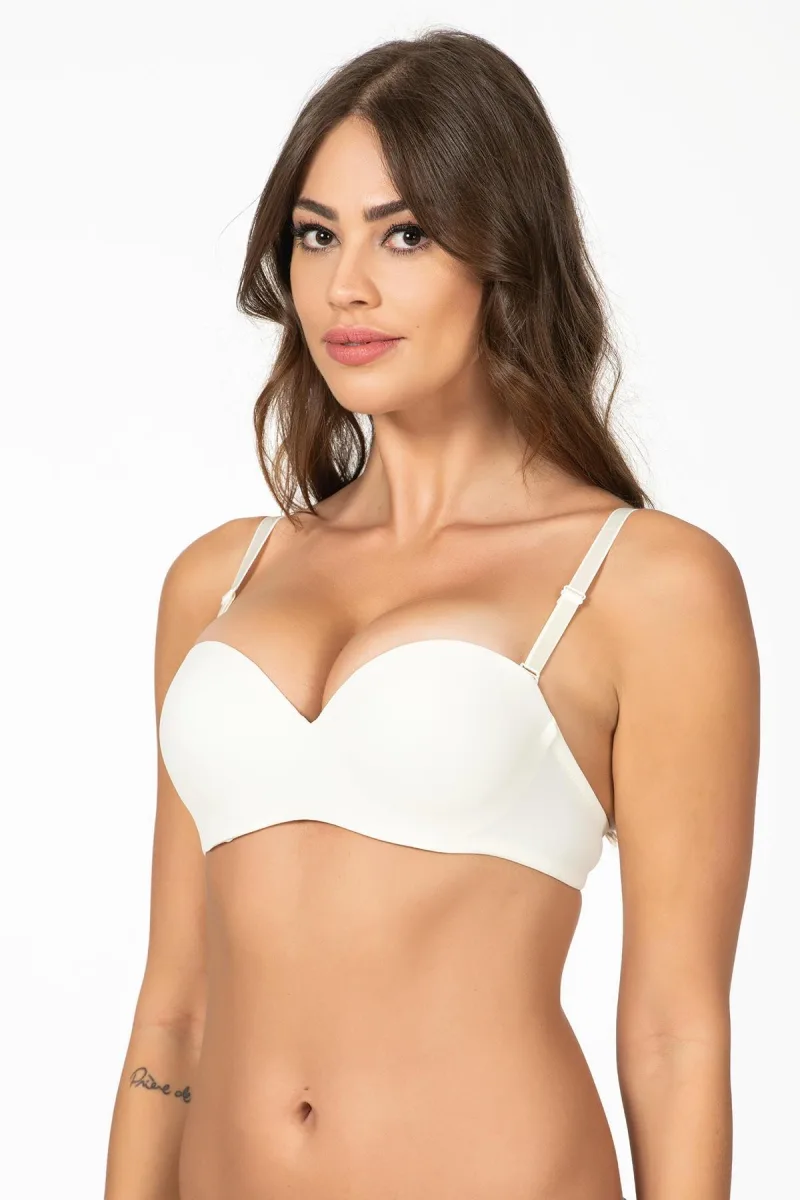Straplez Dolgulu Sütyen | Ekru 1110P